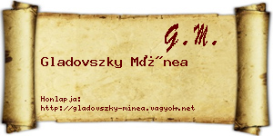Gladovszky Mínea névjegykártya